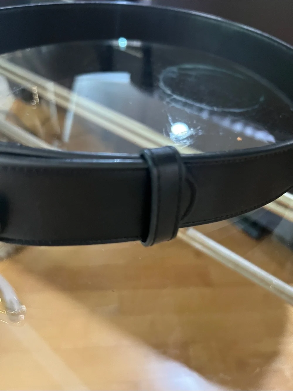 Gucci Black Leather Belt with Gold Double G Buckle